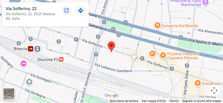 Mappa con indicazione della sede del Giornale di Brescia